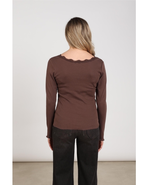 NUKUS Mika Top Kant 334 chocolate