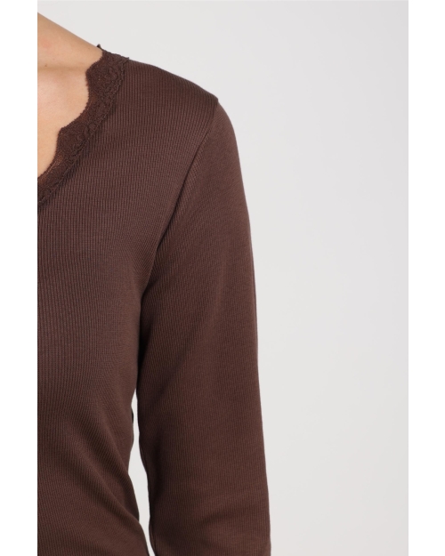 NUKUS Mika Top Kant 334 chocolate