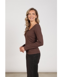 NUKUS Mika Top Kant 334 chocolate