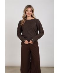 NUKUS Kento Top Lurex 334 chocolate