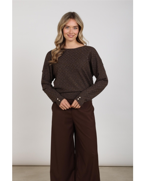 NUKUS Kento Top Lurex 334 chocolate