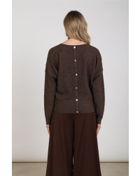 NUKUS Kento Top Lurex 334 chocolate