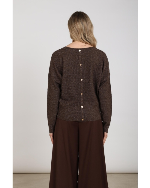 NUKUS Kento Top Lurex 334 chocolate
