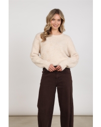 NUKUS Konstanza Pullover Flower 9 sand