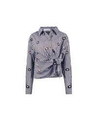 NUKUS Amy Blouse Stripe 393 chocolate/sky