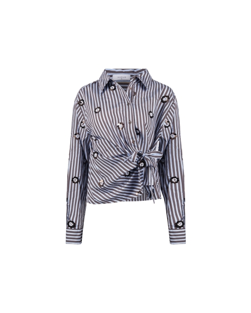 NUKUS Amy Blouse Stripe 393 chocolate/sky