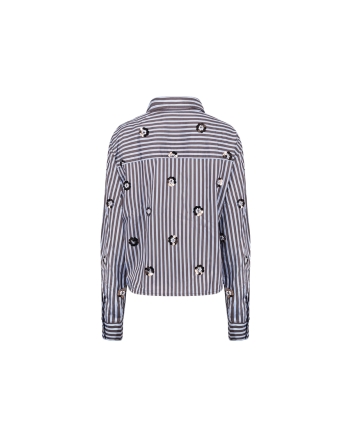 NUKUS Amy Blouse Stripe 393 chocolate/sky
