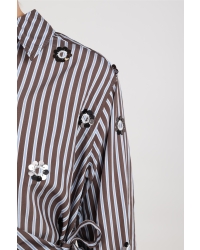 NUKUS Amy Blouse Stripe 393 chocolate/sky