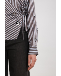 NUKUS Amy Blouse Stripe 393 chocolate/sky