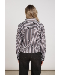 NUKUS Amy Blouse Stripe 393 chocolate/sky