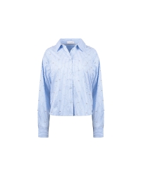 NUKUS Nowi Blouse Stripe Stones 235 offwhite/sky