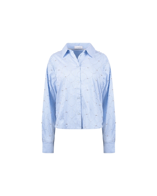 NUKUS Nowi Blouse Stripe Stones 235 offwhite/sky