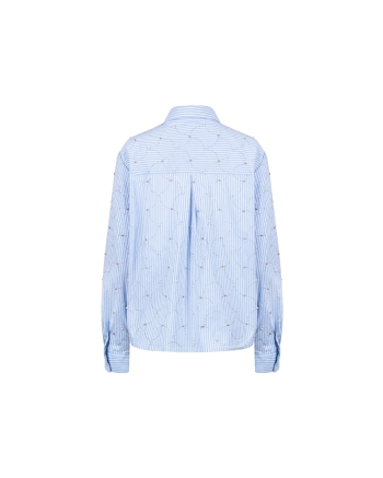NUKUS Nowi Blouse Stripe Stones 235 offwhite/sky