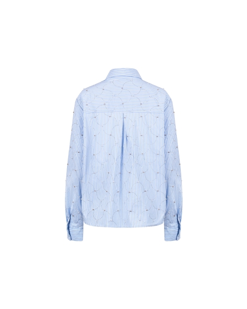 NUKUS Nowi Blouse Stripe Stones 235 offwhite/sky