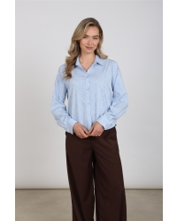 NUKUS Nowi Blouse Stripe Stones 235 offwhite/sky