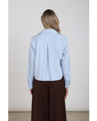 NUKUS Nowi Blouse Stripe Stones 235 offwhite/sky