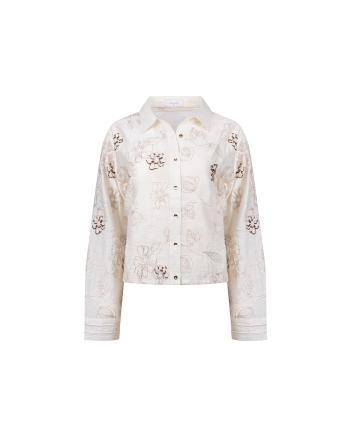 NUKUS Aaliya Blouse Embroidery 17 off white