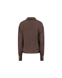 NUKUS Alice Blouse Stripes Embroidery 334 chocolate