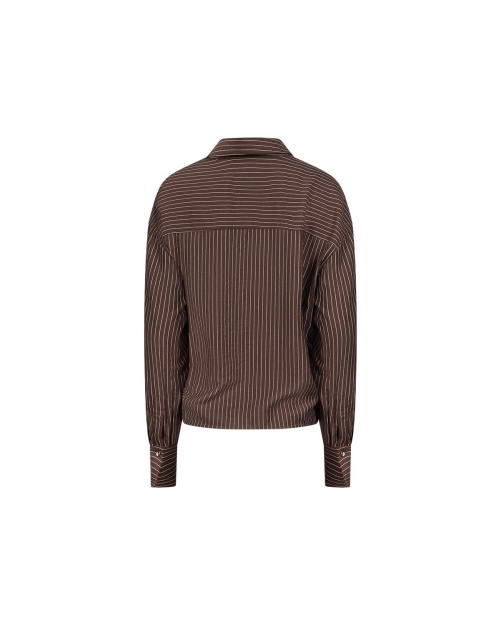 NUKUS Alice Blouse Stripes Embroidery 334 chocolate