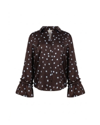 NUKUS Arani Blouse Dots 393 chocolate/sky