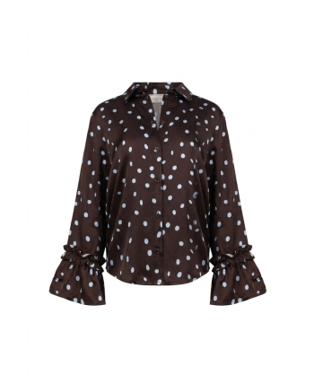 NUKUS Arani Blouse Dots 393 chocolate/sky