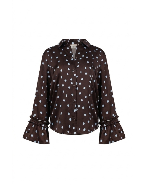 NUKUS Arani Blouse Dots 393 chocolate/sky