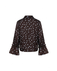 NUKUS Arani Blouse Dots 393 chocolate/sky