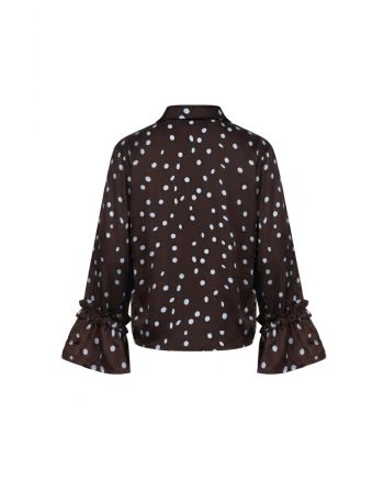 NUKUS Arani Blouse Dots 393 chocolate/sky