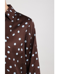 NUKUS Arani Blouse Dots 393 chocolate/sky