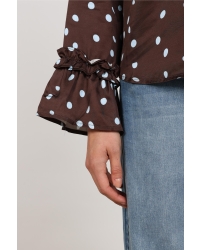NUKUS Arani Blouse Dots 393 chocolate/sky