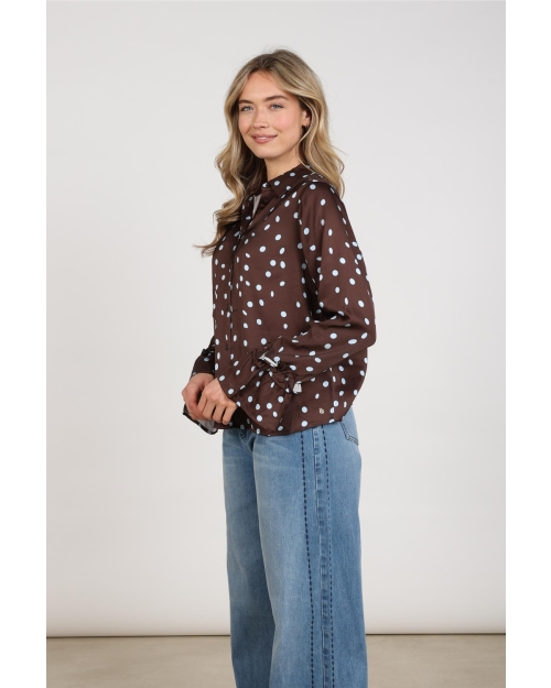 NUKUS Arani Blouse Dots 393 chocolate/sky
