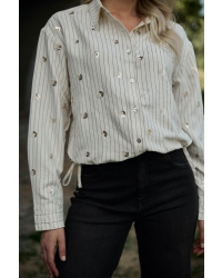 NUKUS Aaliya Blouse Paillet 17 off white