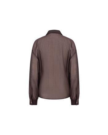 NUKUS Addie Blouse Embroidery 334 chocolate