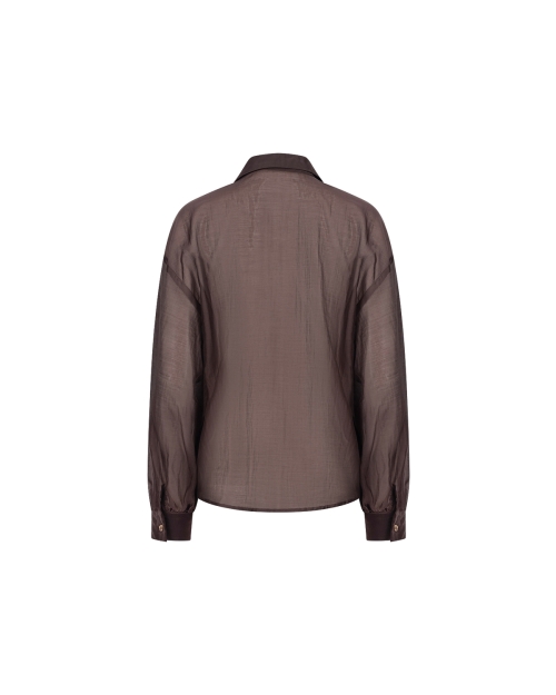 NUKUS Addie Blouse Embroidery 334 chocolate