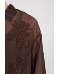 NUKUS Addie Blouse Embroidery 334 chocolate
