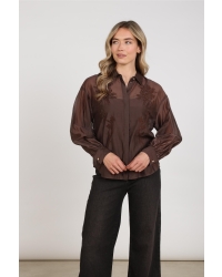 NUKUS Addie Blouse Embroidery 334 chocolate