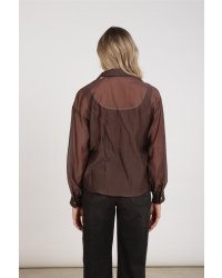 NUKUS Addie Blouse Embroidery 334 chocolate