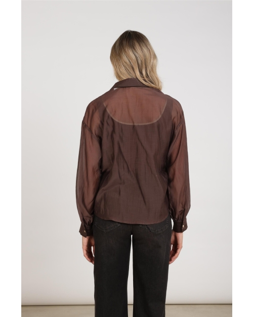 NUKUS Addie Blouse Embroidery 334 chocolate