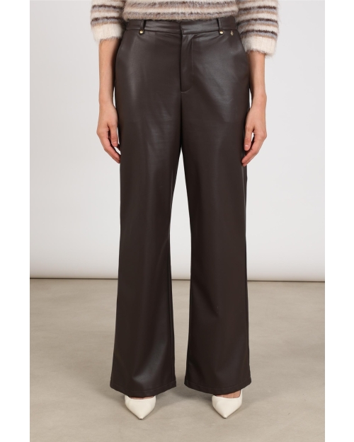 NUKUS Beverly Pants Pockets PU 334 chocolate