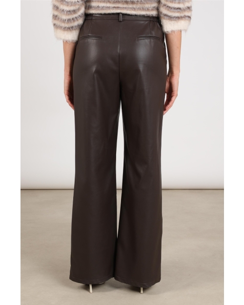 NUKUS Beverly Pants Pockets PU 334 chocolate