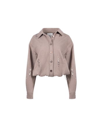NUKUS Annelynn Blouse Paillet 60 taupe