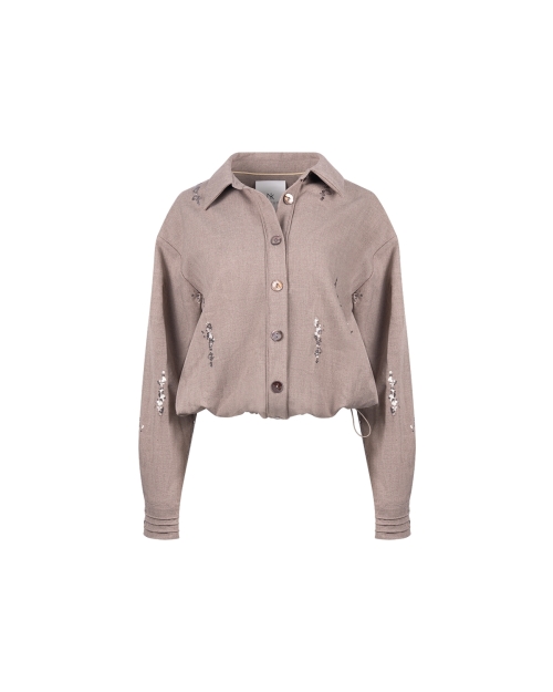 NUKUS Annelynn Blouse Paillet 60 taupe