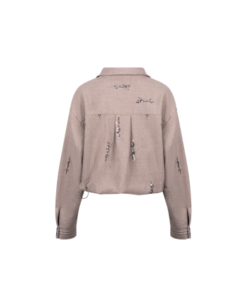NUKUS Annelynn Blouse Paillet 60 taupe