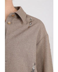NUKUS Annelynn Blouse Paillet 60 taupe