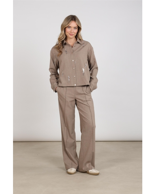 NUKUS Annelynn Blouse Paillet 60 taupe