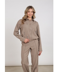 NUKUS Annelynn Blouse Paillet 60 taupe