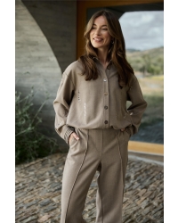NUKUS Annelynn Blouse Paillet 60 taupe