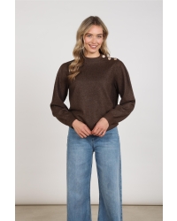 NUKUS Molly Pullover Strass 334 chocolate