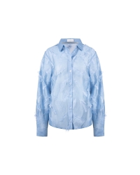 NUKUS Aysha Blouse Feathers 46 sky