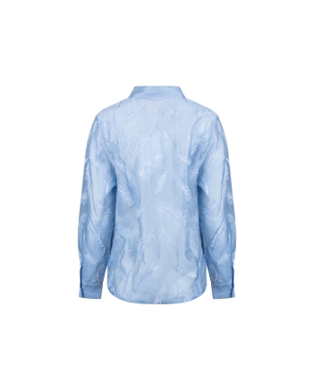 NUKUS Aysha Blouse Feathers 46 sky
